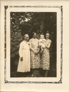 Four generations: Laura Shaw Travers, Emma Travers Bess, Valle Bess Wallace, "Jim Boy" Wallace