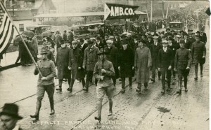 This parade was for the returning Ambulance Co. of which my Great- Uncle was a part of.  I think the date on the picture is May 1917.