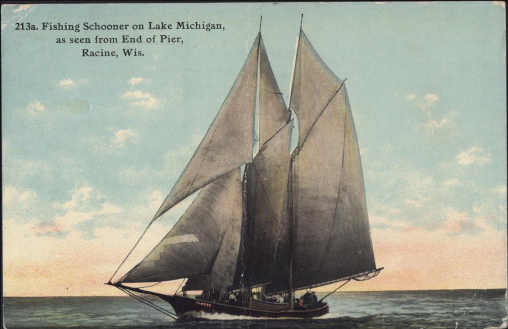 Fishing schooner in Lake Michigan, 1911