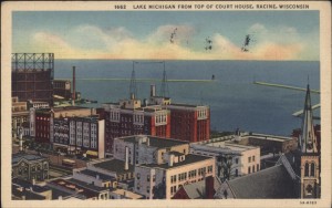 1938 view of downtown Racine, looking northeast