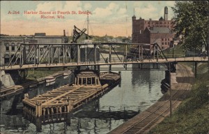 Harbor Scene at 4th Street Bridge, Racine, Wisconsin