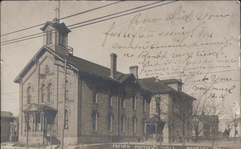 Father Matthew's Hall, 1906. Postcard by E. A. Bishop.