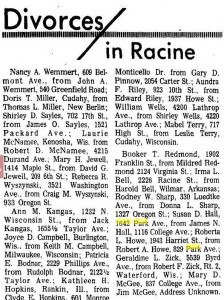 Hall divorce, Racine Journal Times, 1974 08 09