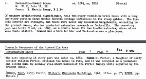 Miss Porter bought a house in Cooksville, Wis. in 1910.